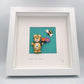 'Mile Buiochas' - Clay Bear holding flowers/Irish Thank You Wall Art
