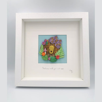 'Believe and you will see' - Whimsical Fairy Door/ Clay Wall Art