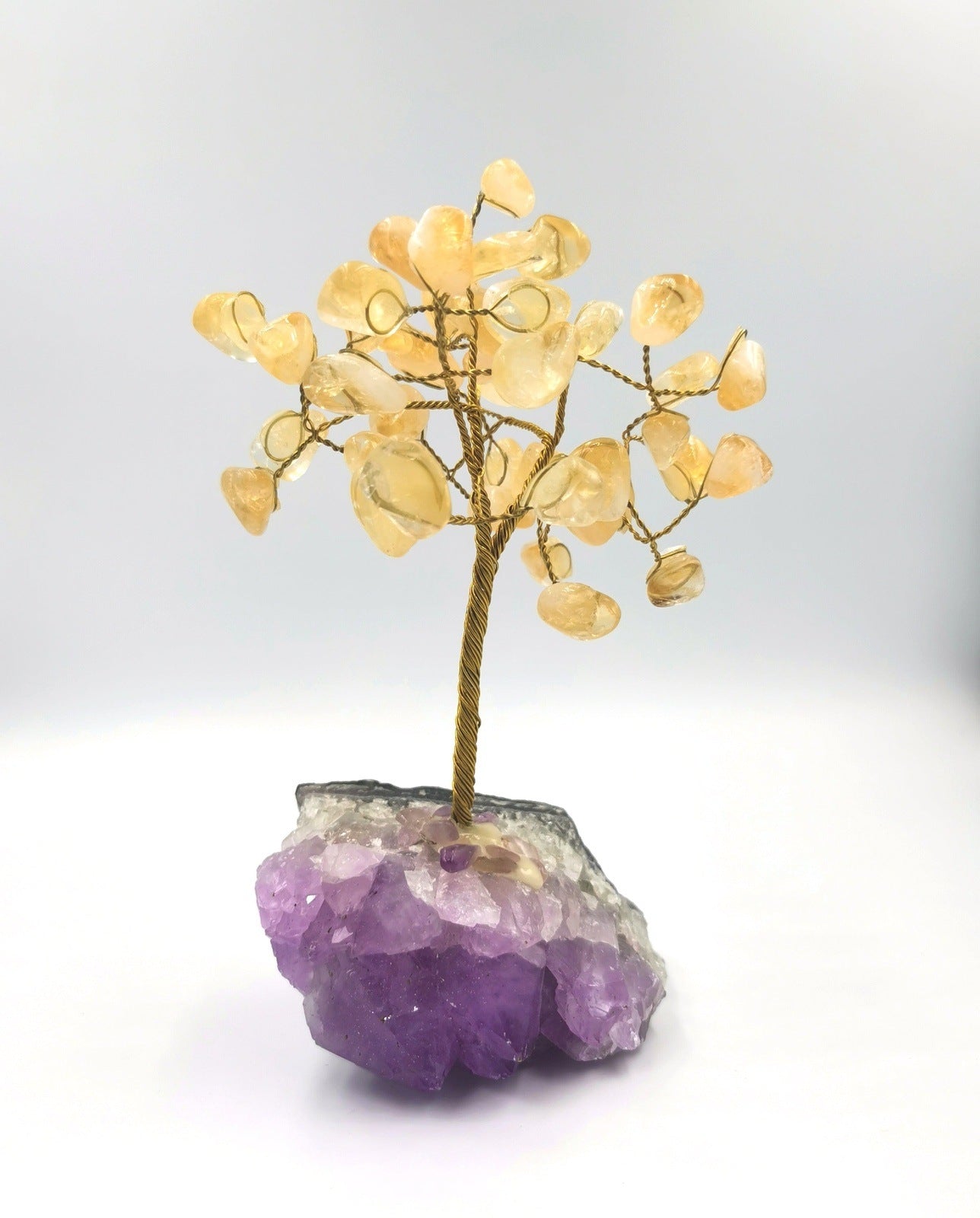 Citrine Gemstone Tree on Amethyst Cluster Base