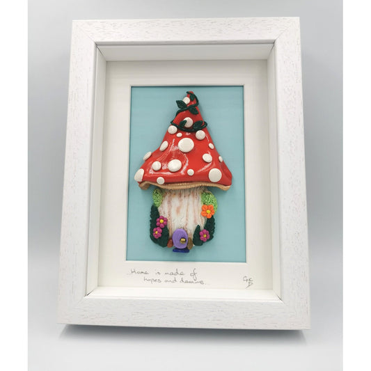 'Home is made of hopes and dreams' - Toadstool Clay Wall Art/New Home Gift