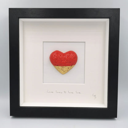 'Love loves to love love'- Clay Heart Wall Art -Love/Anniversary Gift