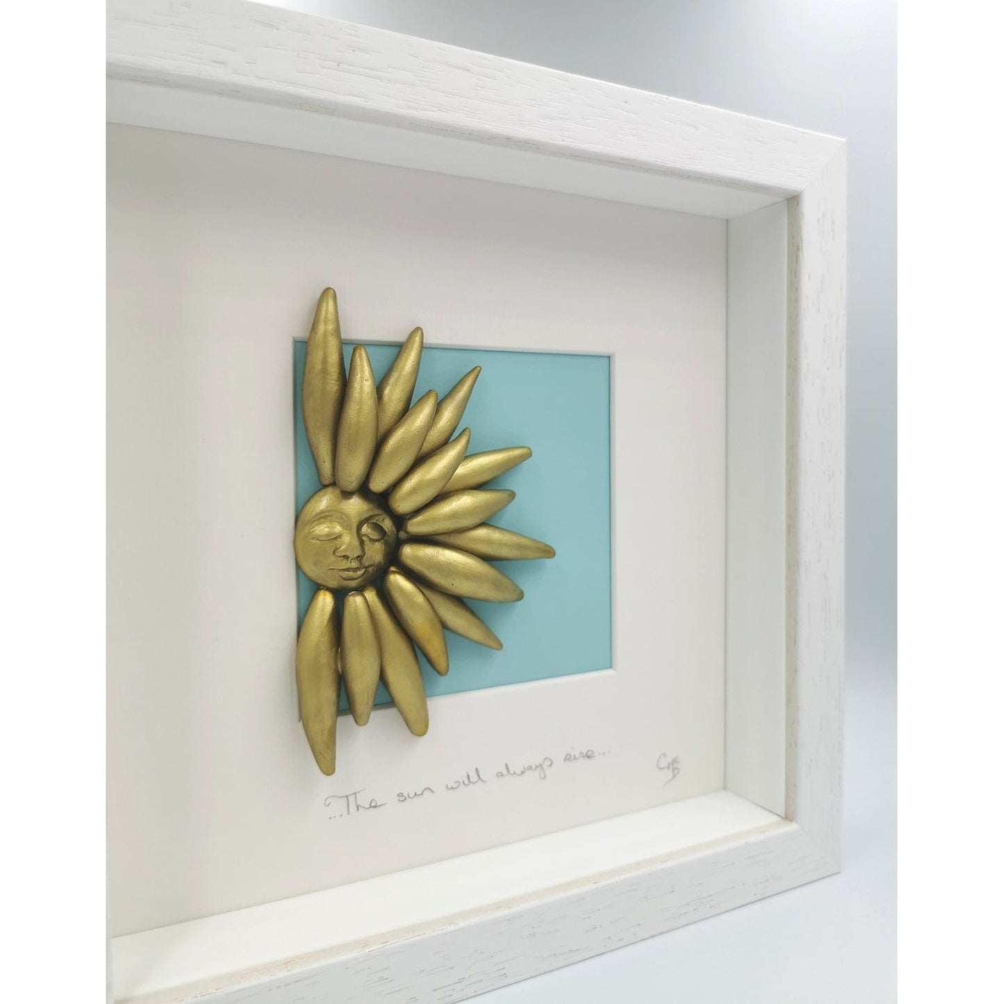 'The Sun Will Always Rise'- Gold Clay Sun Wall Art