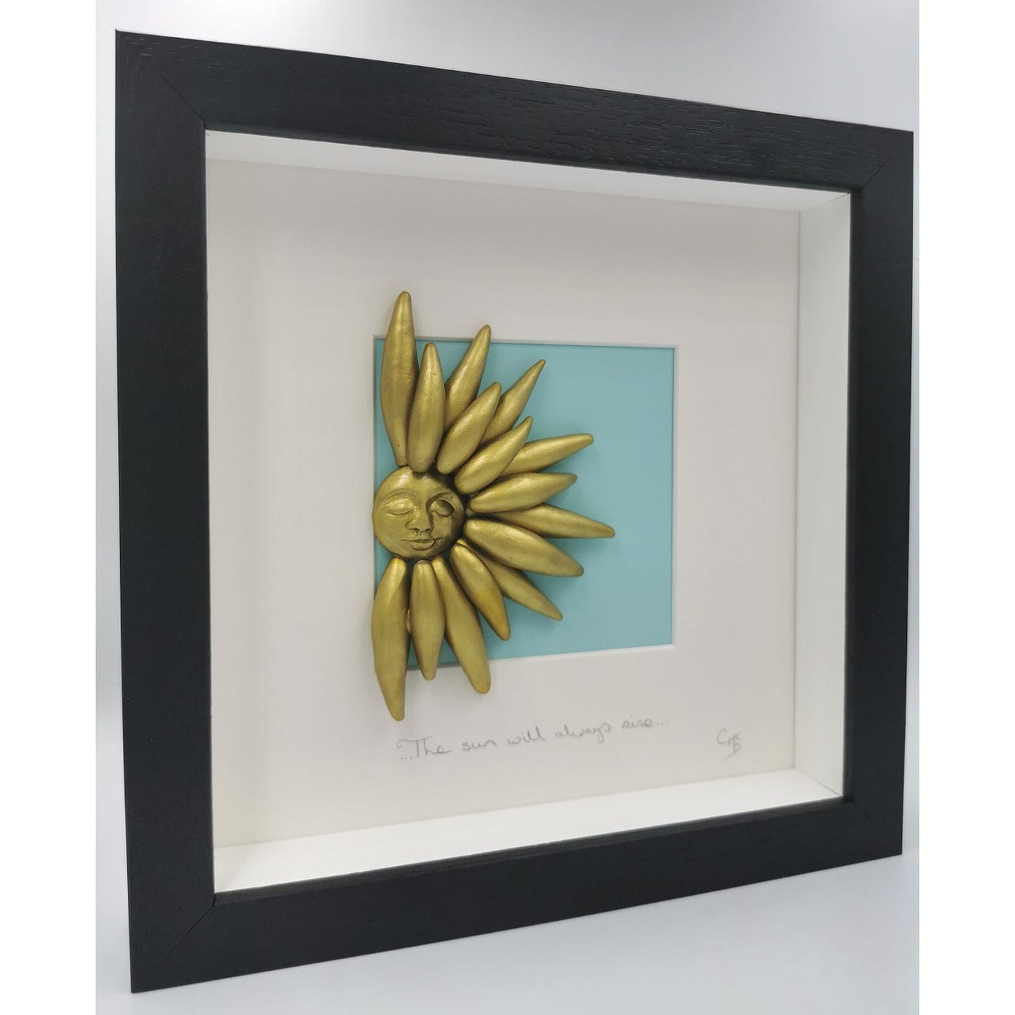 'The Sun Will Always Rise'- Gold Clay Sun Wall Art