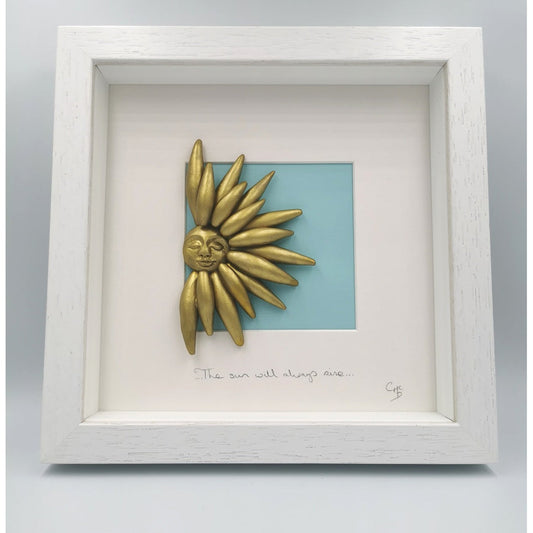 'The Sun Will Always Rise'- Gold Clay Sun Wall Art