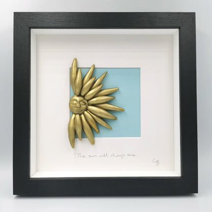 'The Sun Will Always Rise'- Gold Clay Sun Wall Art